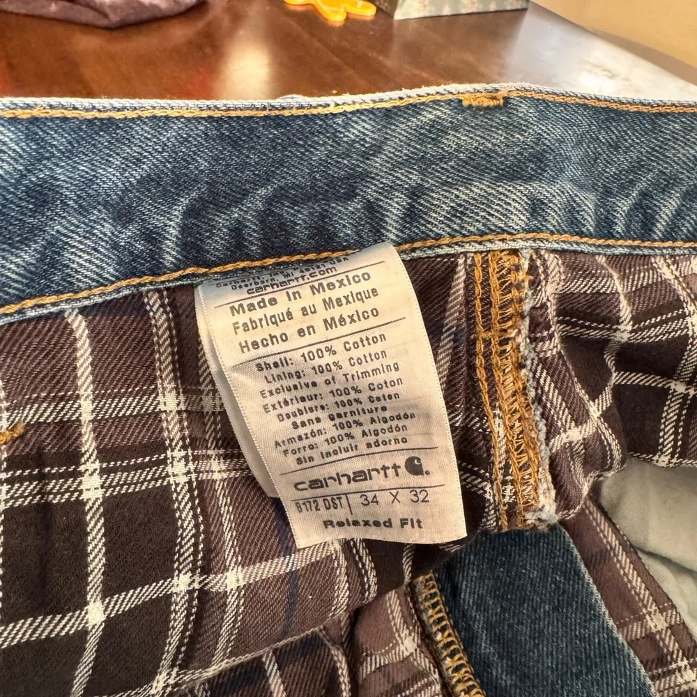 Carhartt Mens Flannel Lined Blue Jeans - Picture 4 of 4